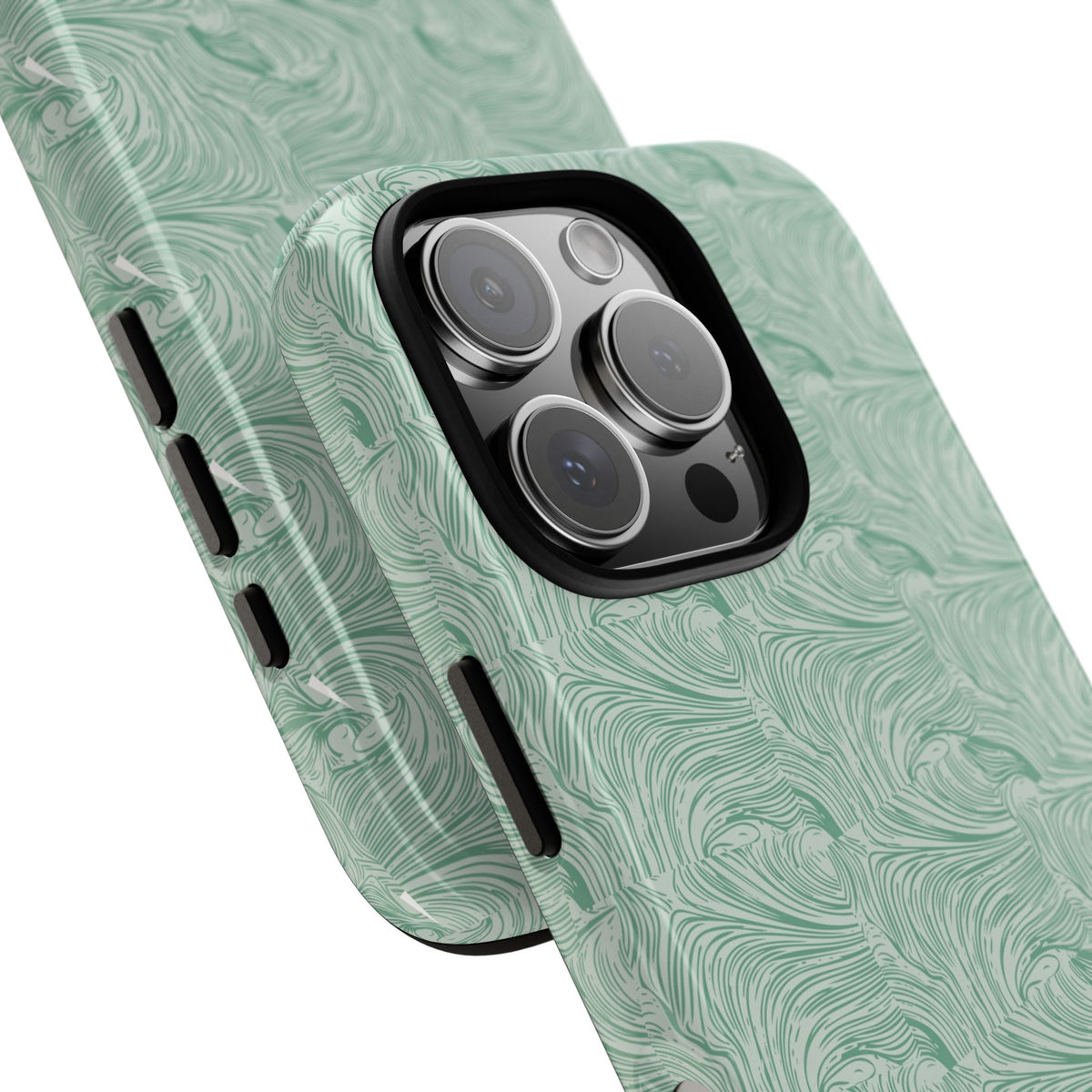 All over print Green pastel whirls iphone case