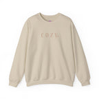 Cozy Crewneck Sweatshirt — Minimal 'COZY.' Soft White Pullover
