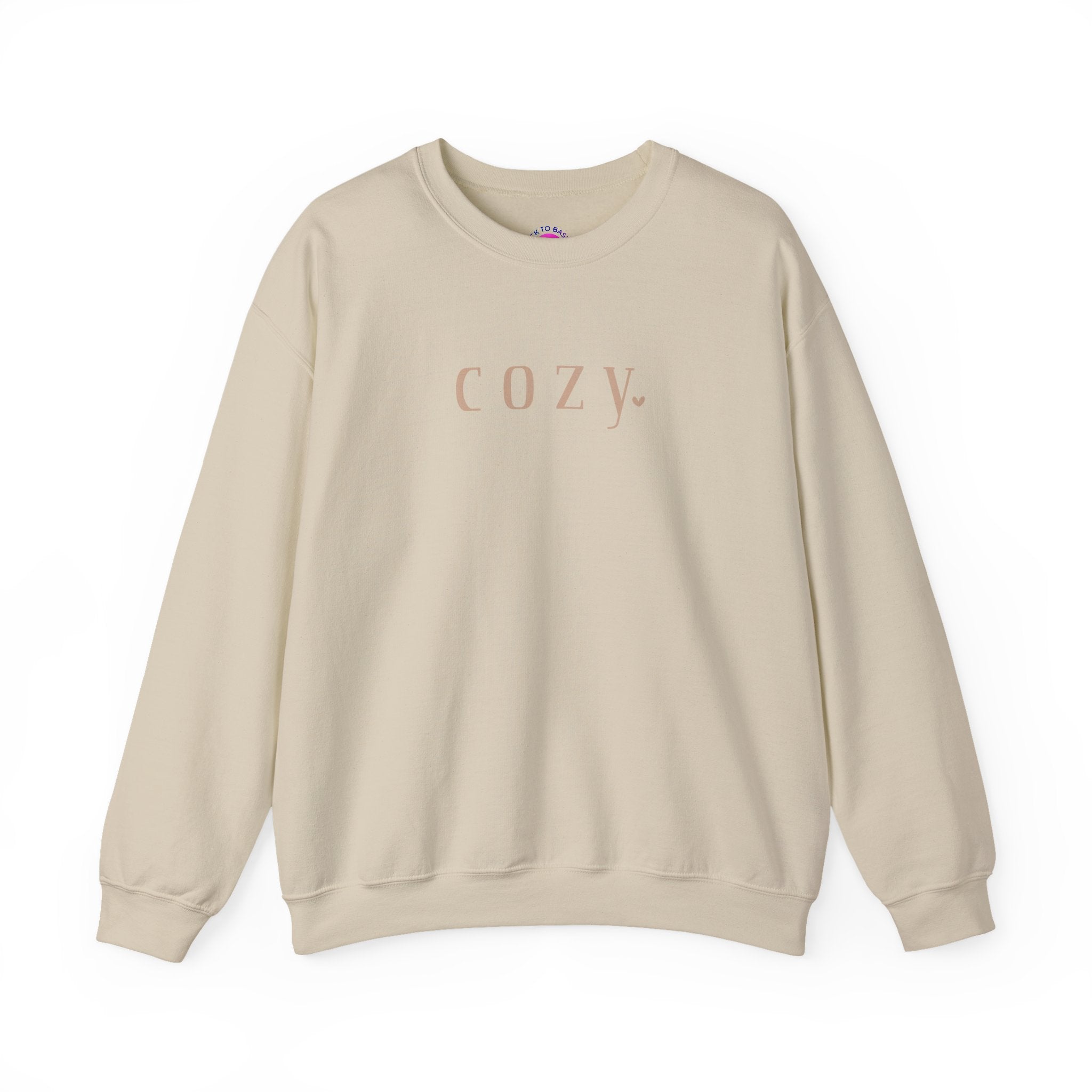 Cozy Crewneck Sweatshirt — Minimal 'COZY.' Soft White Pullover