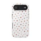 Heart Doodle Shockproof Phone Case — Cute Neutral Tiny Hearts Design Printify