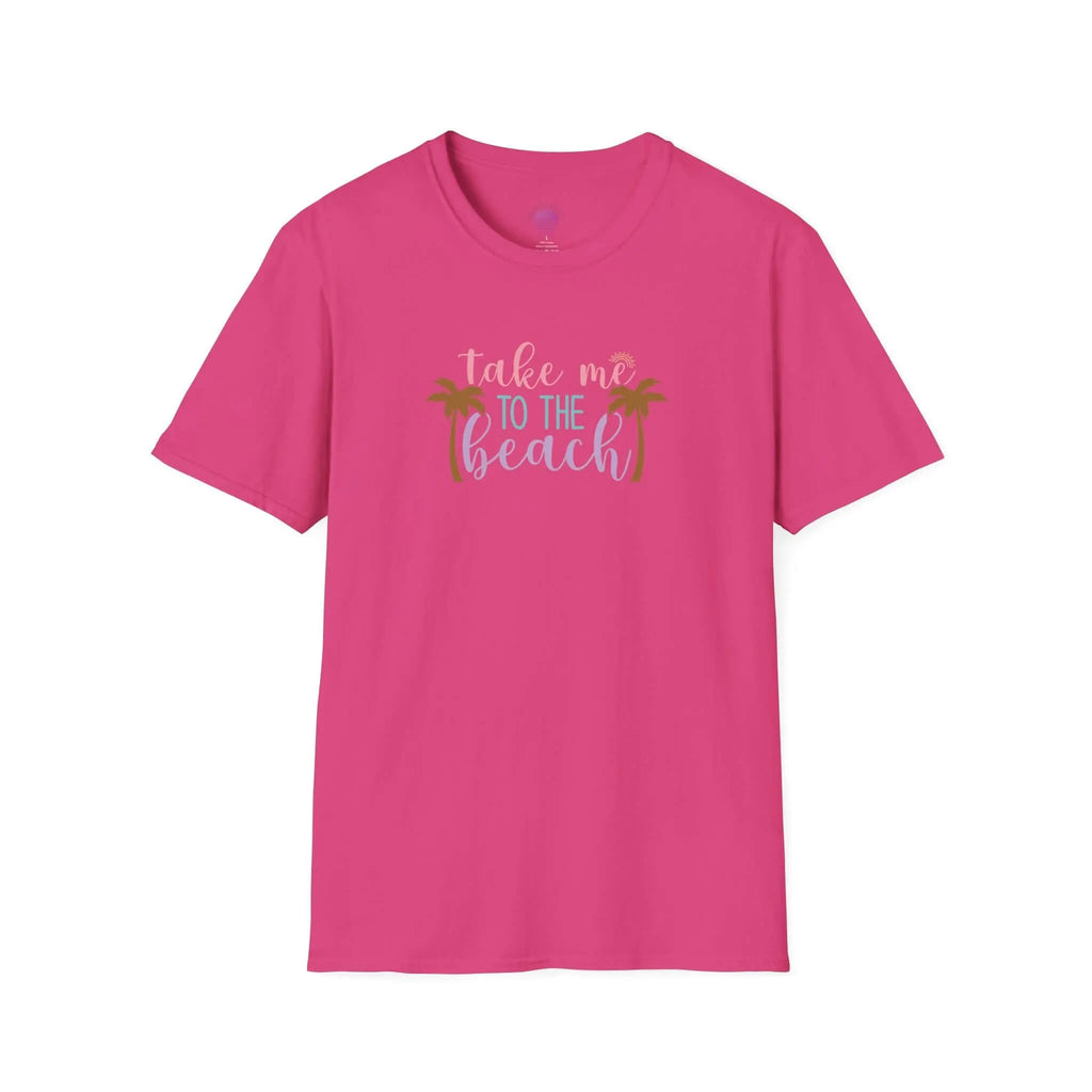 Take Me to the Beach Pastel Palm T-Shirt Printify Back To Basics