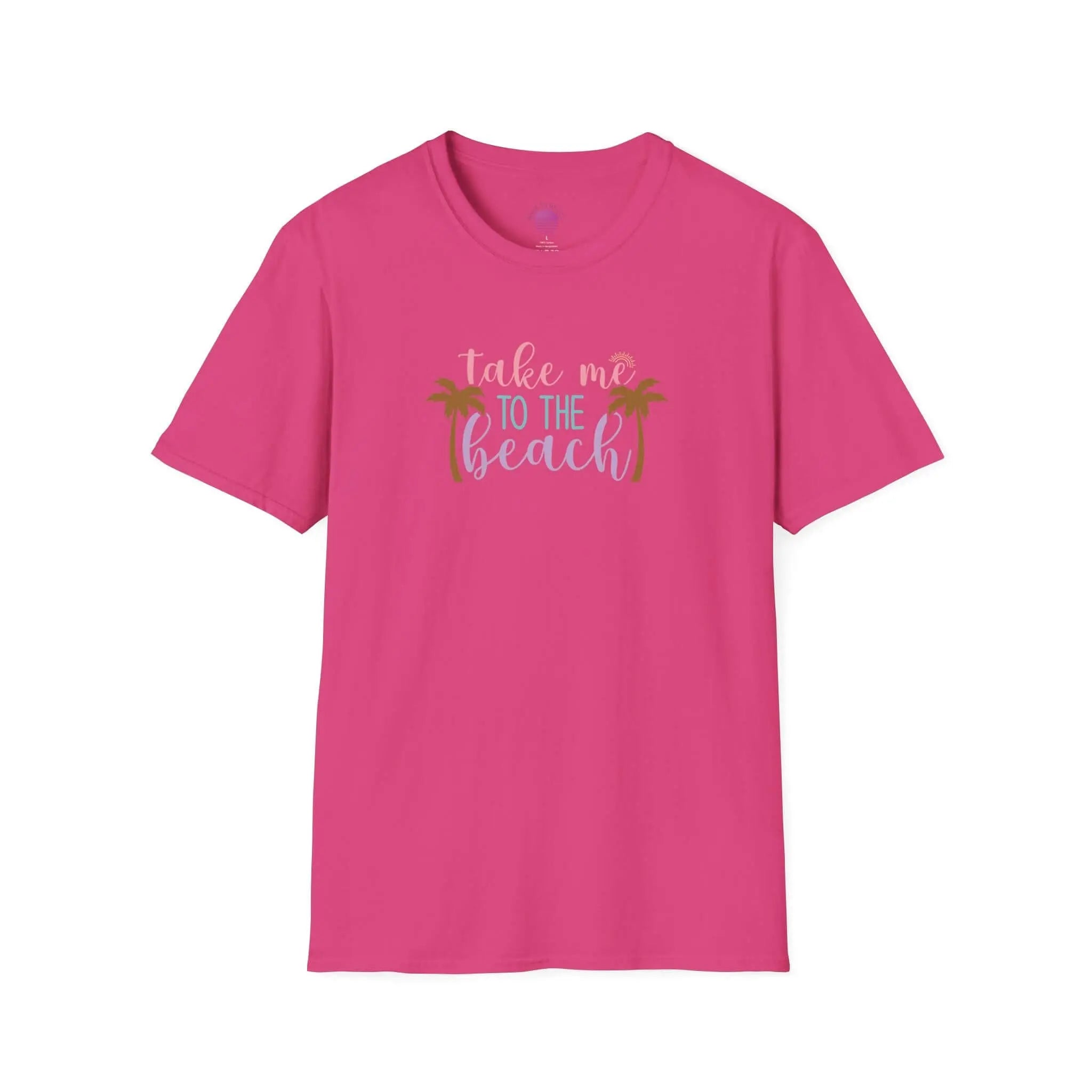Take Me to the Beach Pastel Palm T-Shirt Printify Back To Basics