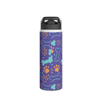 Dog Bone and Paw Print Stainless Steel Water Bottle — Cute Insulated Bottle for Pet Lovers Printify