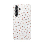 Heart Doodle Shockproof Phone Case — Cute Neutral Tiny Hearts Design Printify