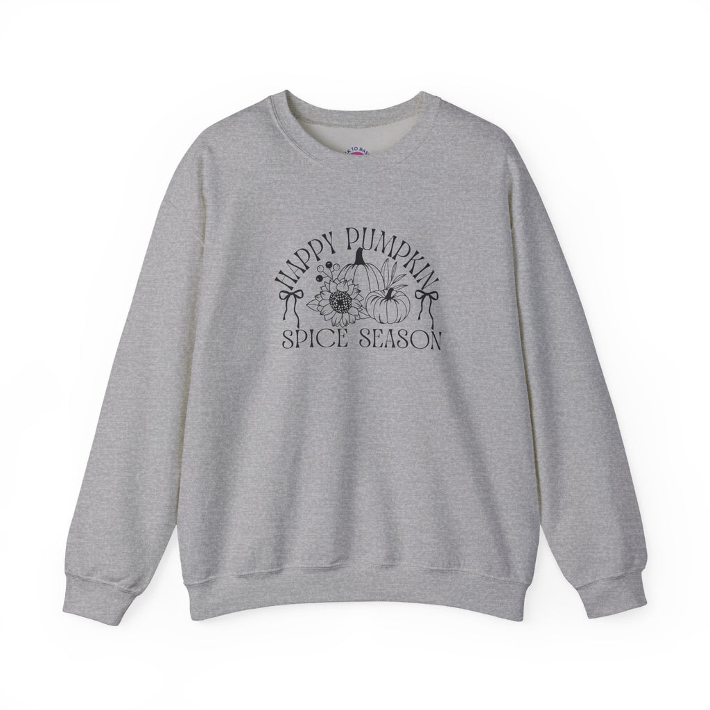 Fall Vibes Crewneck Sweatshirt — 'Happy Pumpkin' Spice Season Bonfires, Sweaters & Hayrides
