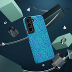 Android aqua blue leopard all over print phone case
