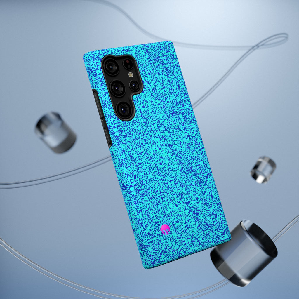 Android aqua blue leopard all over print phone case
