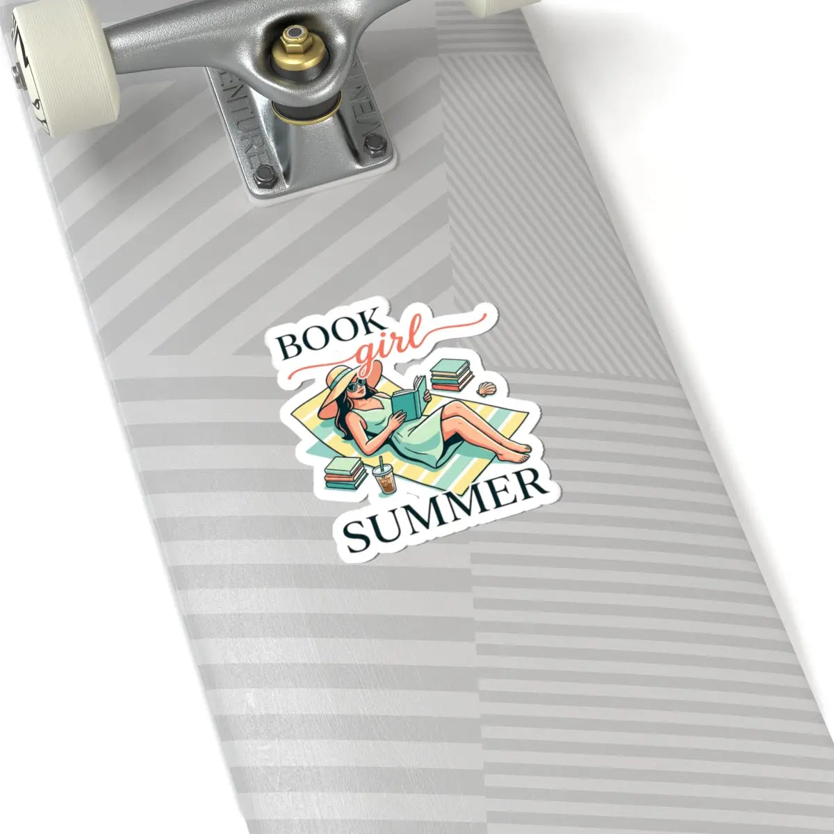 Book Girl Summer Sticker — Literary Aesthetic Kiss-Cut Sticker Printify