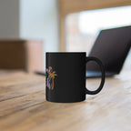Take Me to the Beach Black Ceramic Mug — Tropical Palm Coffee Cup (11oz/15oz) Printify