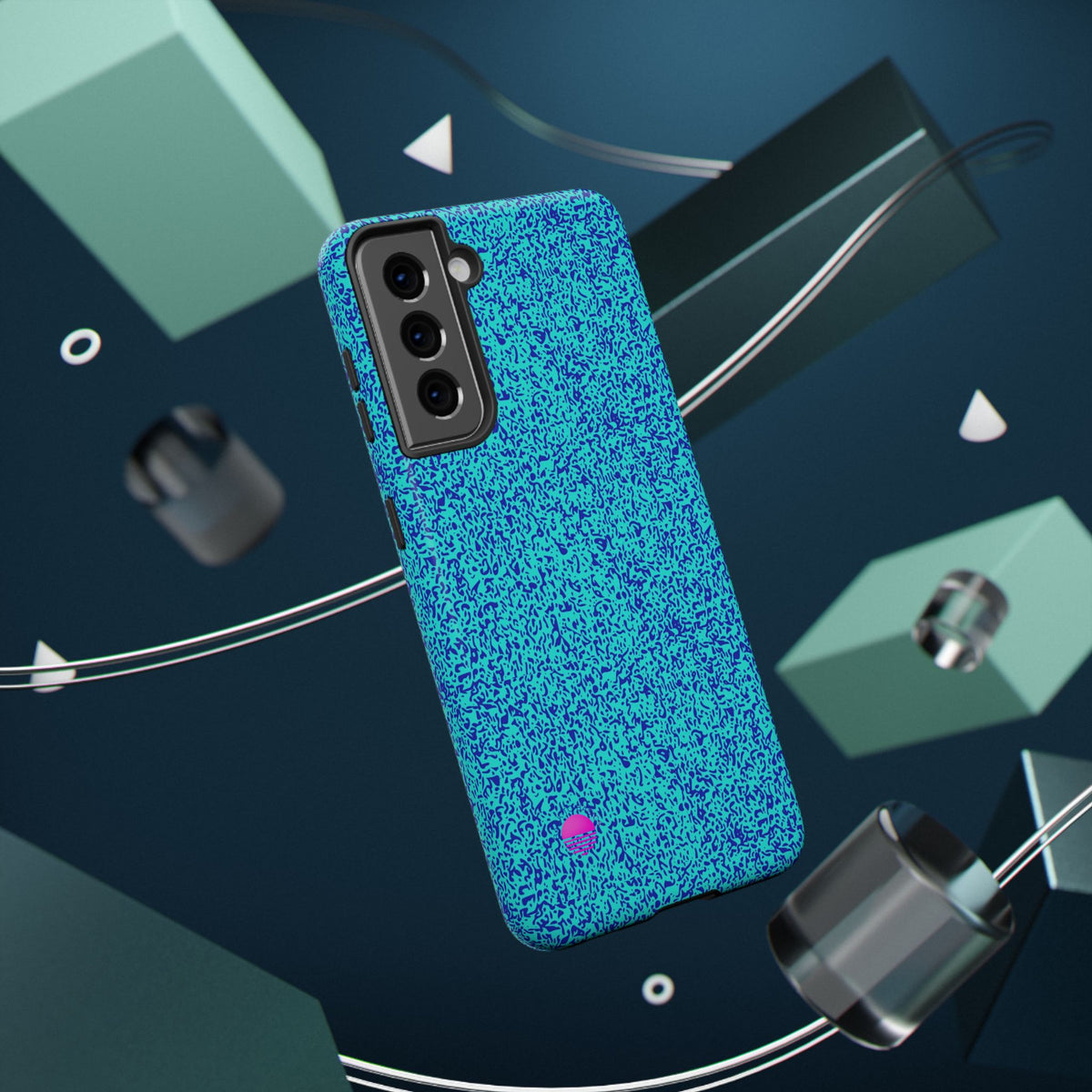 Android aqua blue leopard all over print phone case