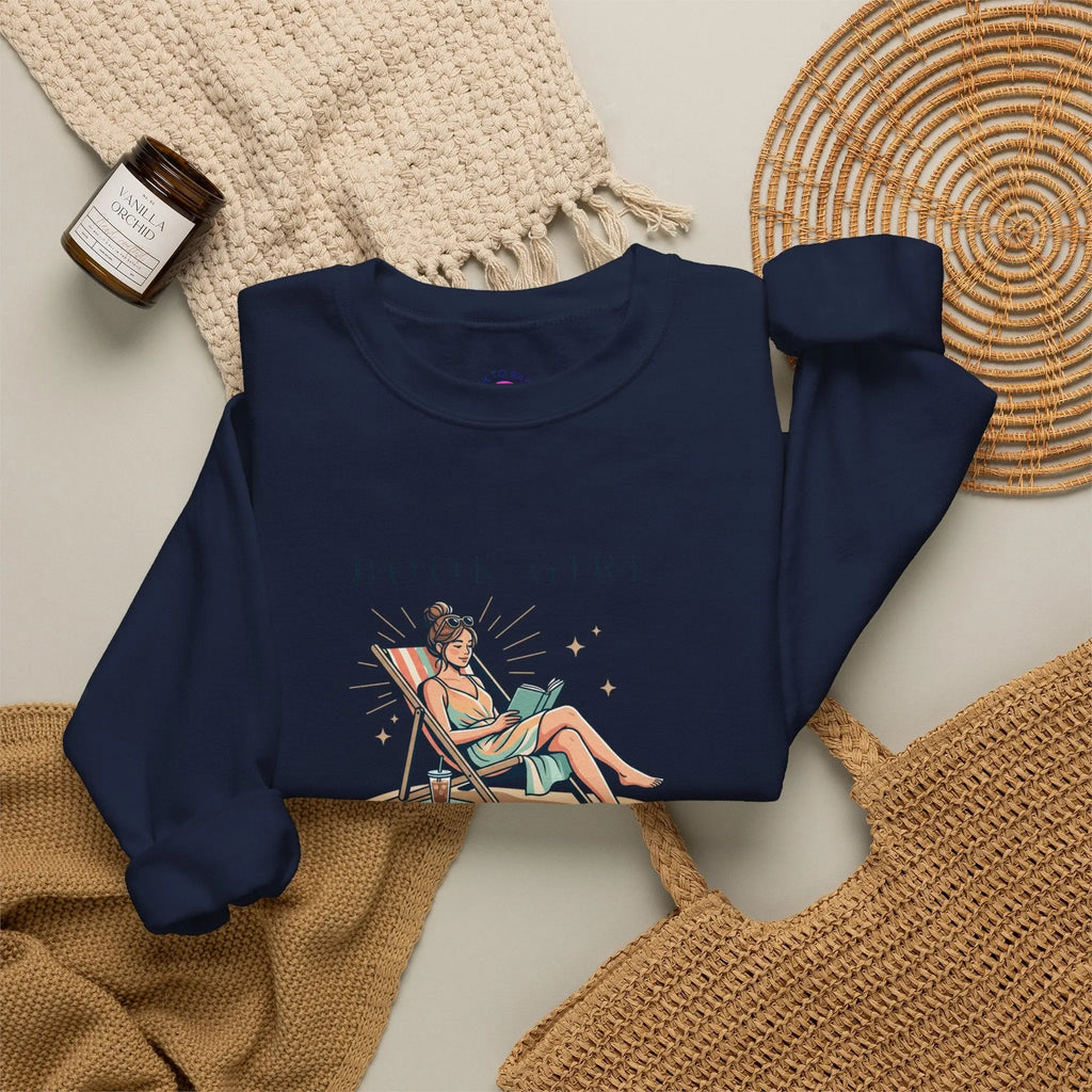 Book Girl Summer Sweatshirt | BookTok, Beach Reads, Bookish Summer Aesthetic Printify