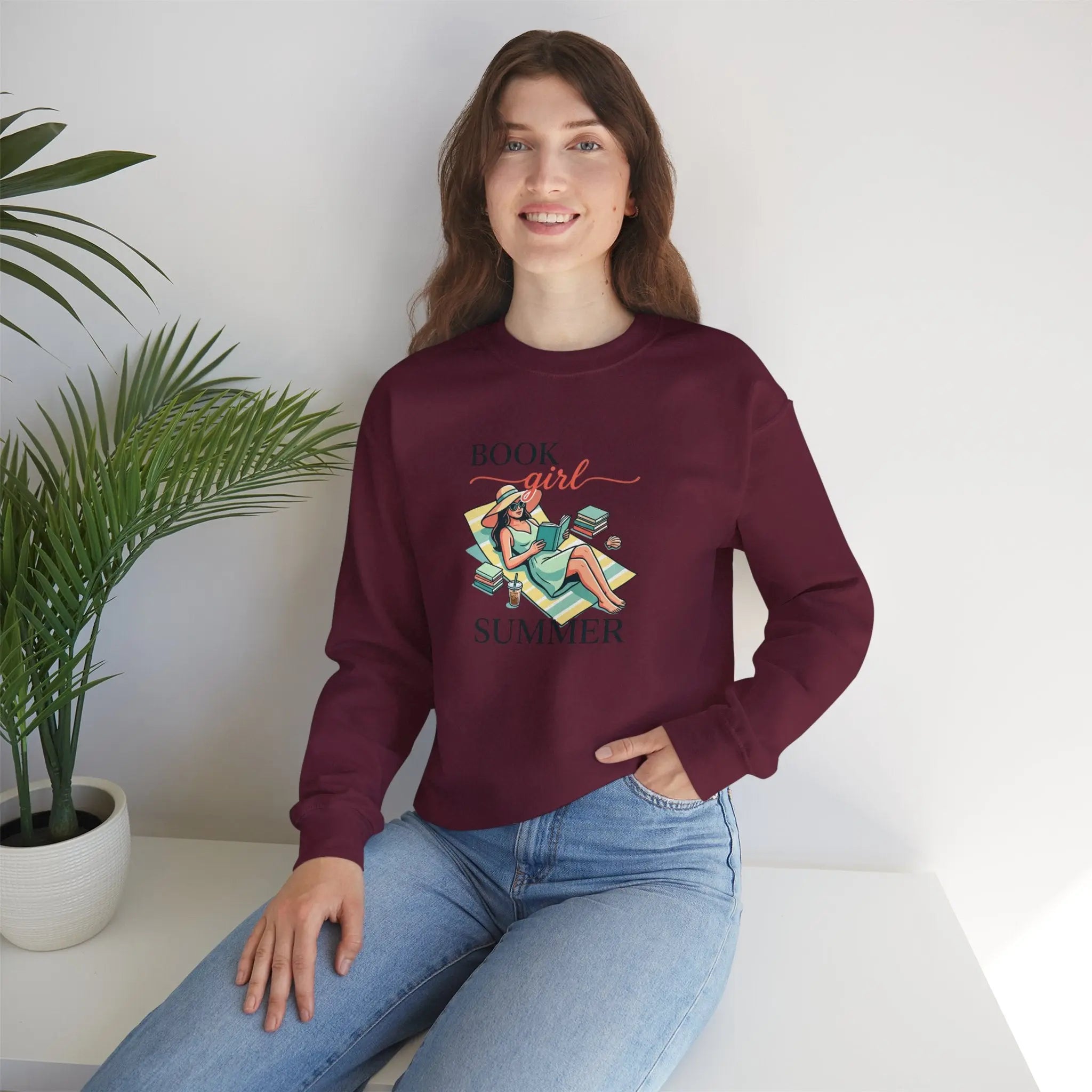 Book Girl Summer Sweatshirt | BookTok, Bookish Summer Aesthetic Printify