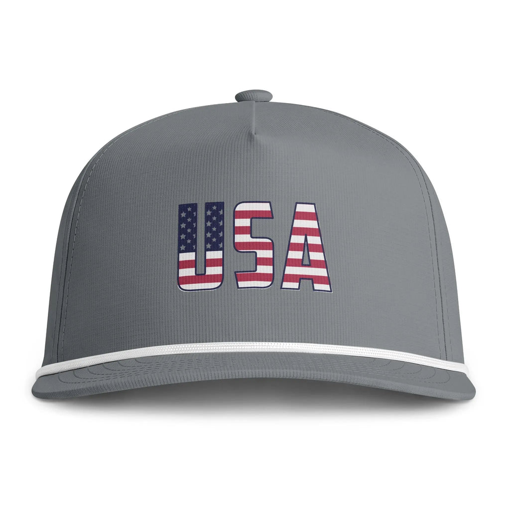USA Rope Cap — Embroidered American Flag Baseball Hat Printify