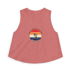 Fourth of July Retro Flag Crop Top — Faith, Freedom & Family Tank Printify