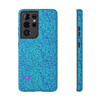 Android aqua blue leopard all over print phone case