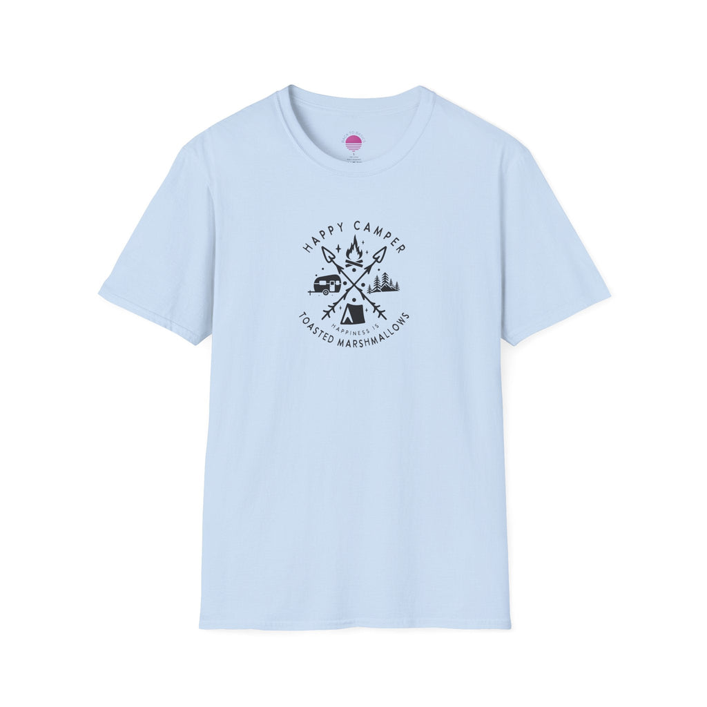 Happy Camper T-Shirt — Toasted Marshmallows Camping Graphic Tee Printify