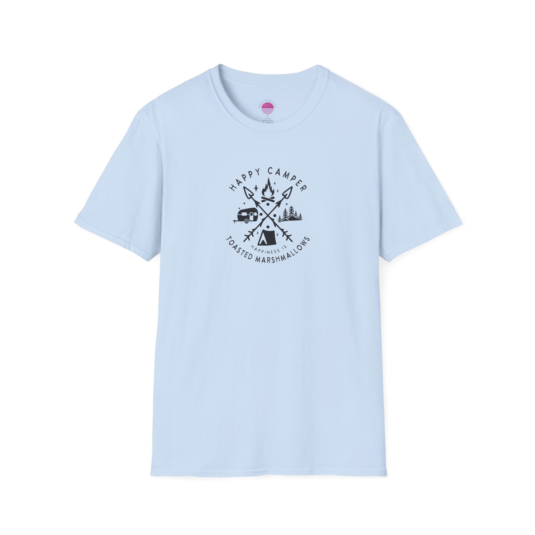 Happy Camper T-Shirt — Toasted Marshmallows Camping Graphic Tee Printify