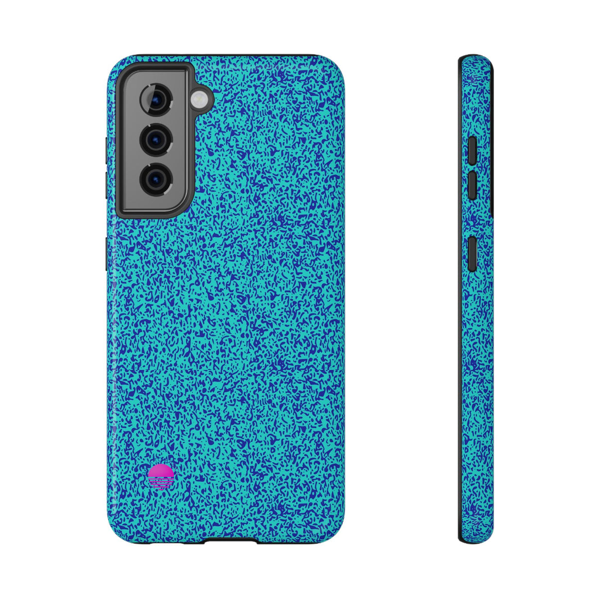 Android aqua blue leopard all over print phone case