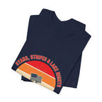 Stars Stripes & Lake Vibes Tee | USA, red white blue Printify