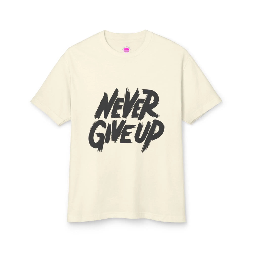 Motivational Unisex Heavyweight Tee - 'Never Give Up' Printify