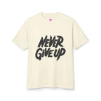 Motivational Unisex Heavyweight Tee - 'Never Give Up' Printify