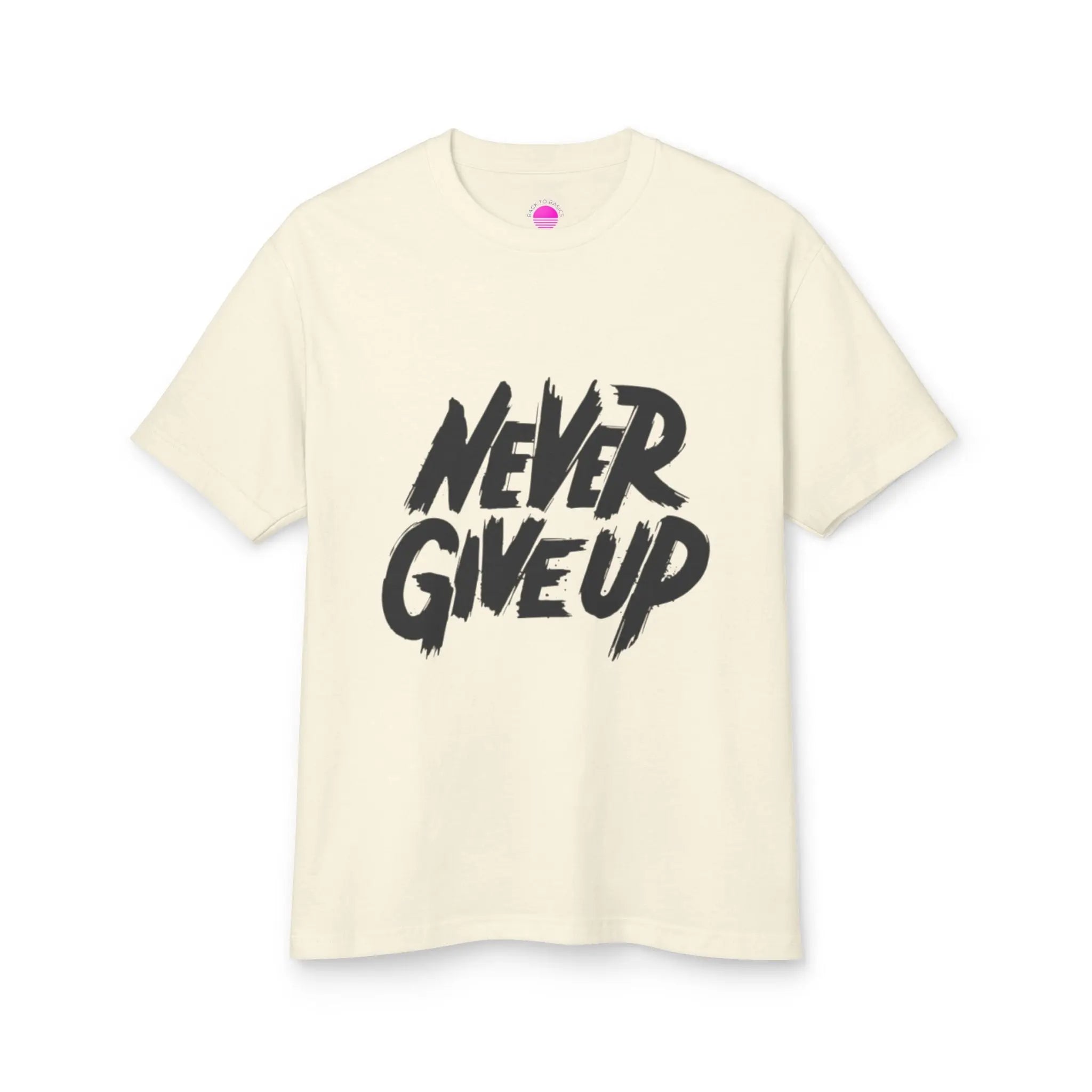 Motivational Unisex Heavyweight Tee - 'Never Give Up' Printify