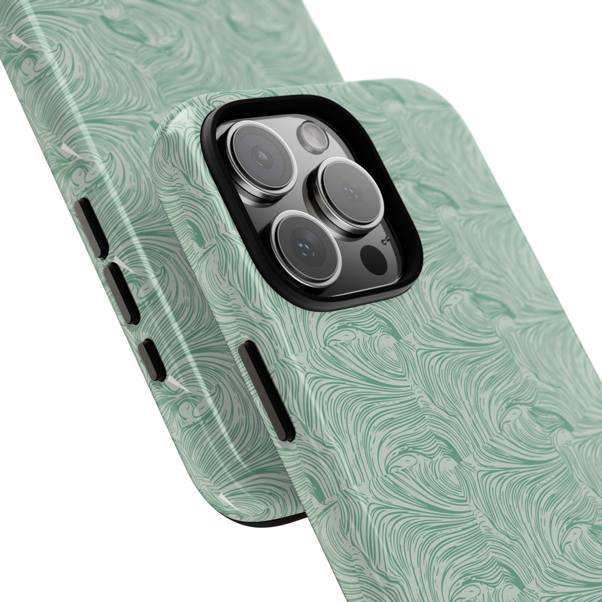 All over print Green pastel whirls iphone case