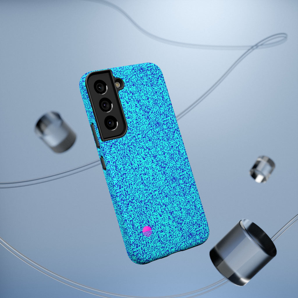 Android aqua blue leopard all over print phone case