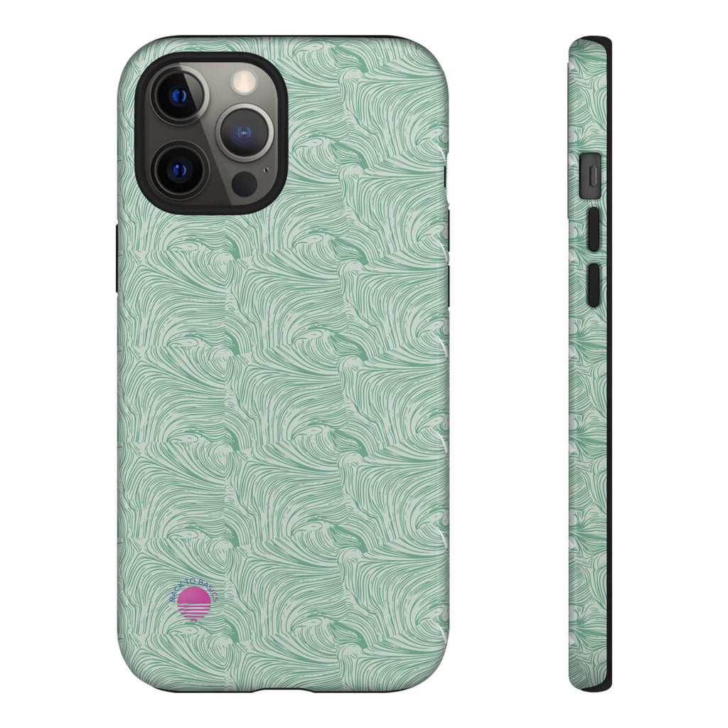 All over print Green pastel whirls iphone case