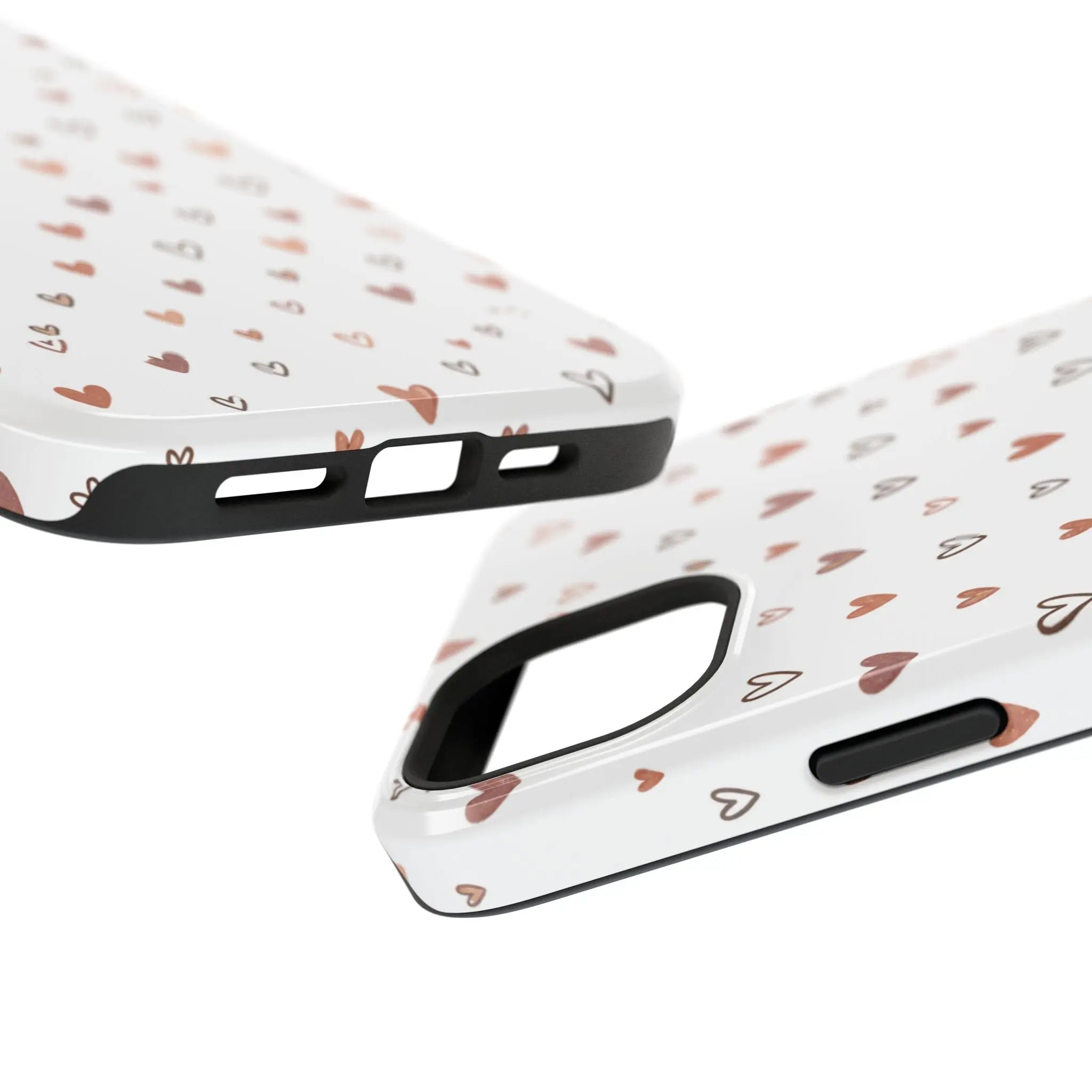 Heart Doodle Shockproof Phone Case — Cute Neutral Tiny Hearts Design Printify
