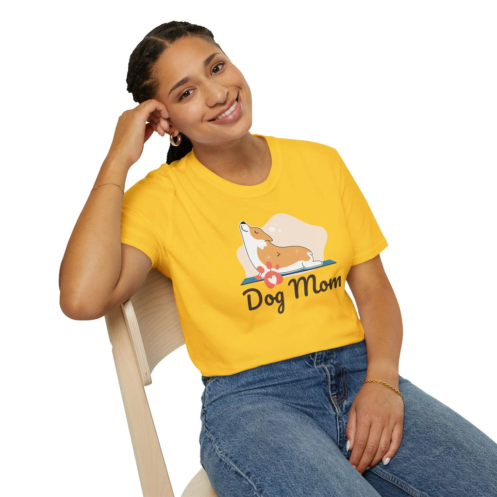 Dog Mom T-Shirt — Colorful Paw Print Tee for Pet Lovers Printify