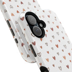 Heart Doodle Shockproof Phone Case — Cute Neutral Tiny Hearts Design Printify