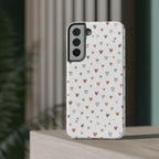 Heart Doodle Shockproof Phone Case — Cute Neutral Tiny Hearts Design Printify