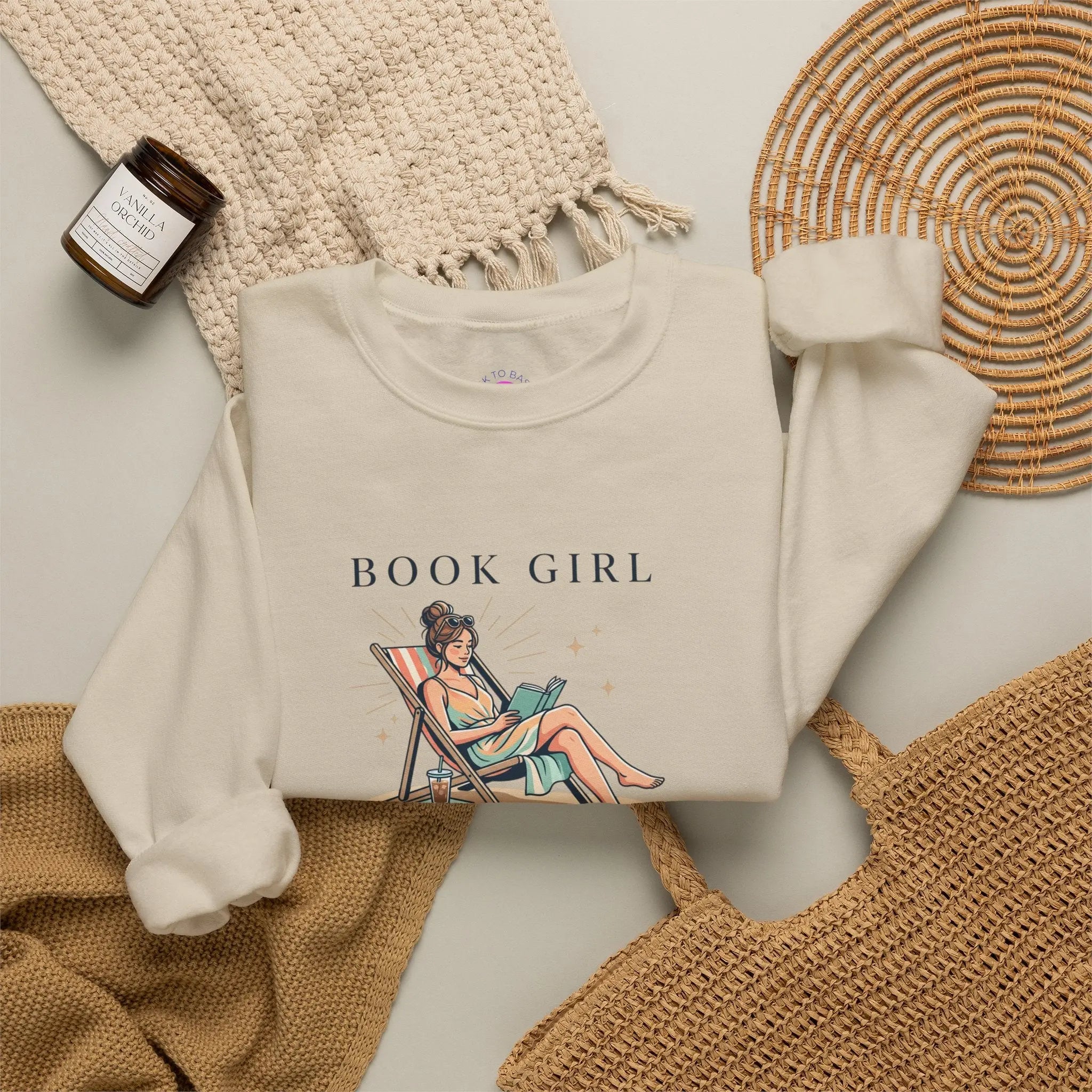 Book Girl Summer Sweatshirt | BookTok, Beach Reads, Bookish Summer Aesthetic Printify