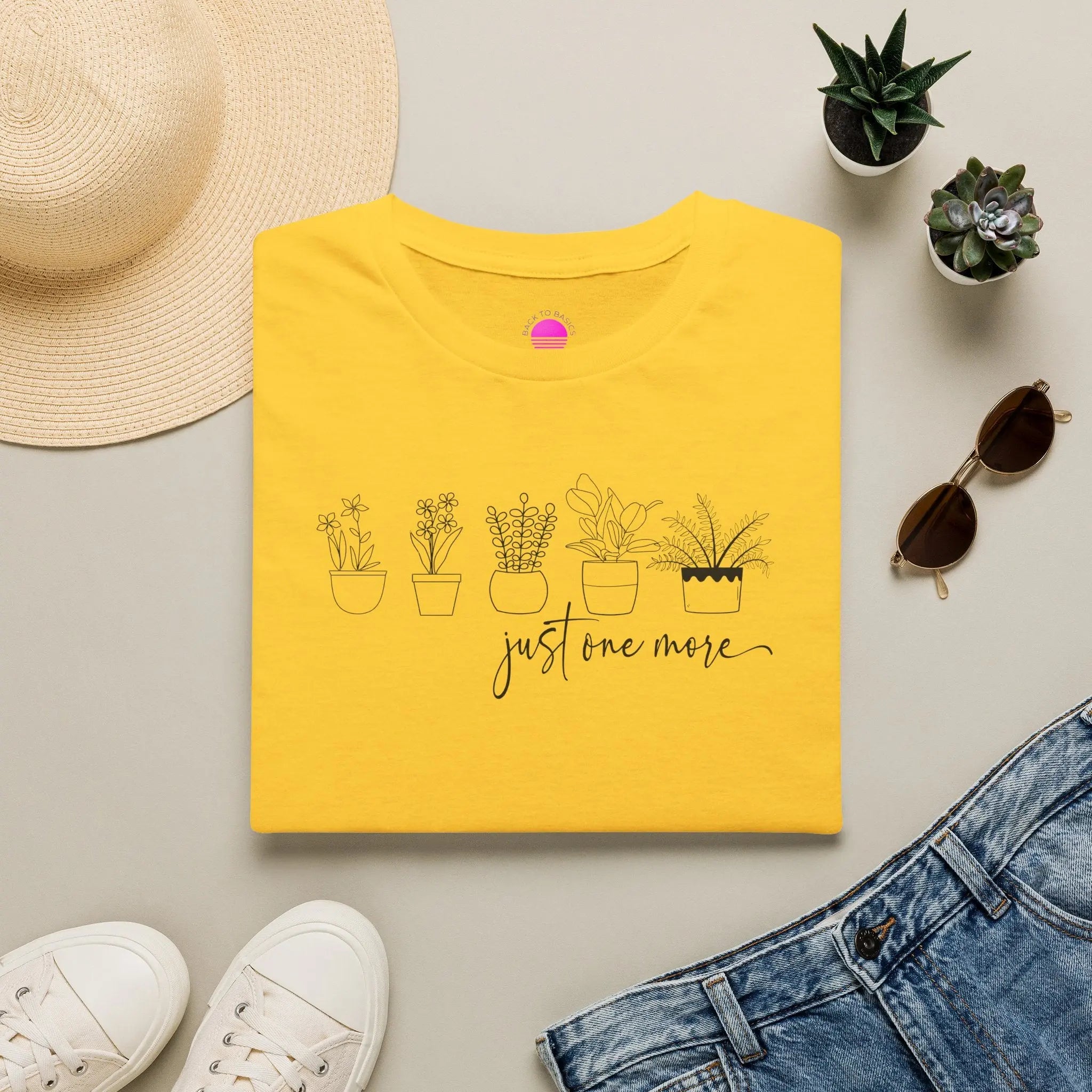 Plant Lover T‑Shirt — “Just One More” Potted Succulent Tee Printify
