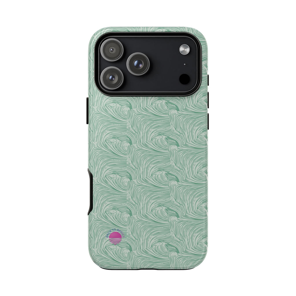 All over print Green pastel whirls iphone case