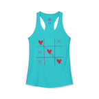 Heart Tic Tac Toe Women’s Racerback Tank — Cute Valentine’s Game Tee