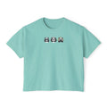 Cute panda graphic t-shirt in teal with trio of panda designs on the chest.
