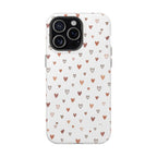 Heart Doodle Shockproof Phone Case — Cute Neutral Tiny Hearts Design Printify