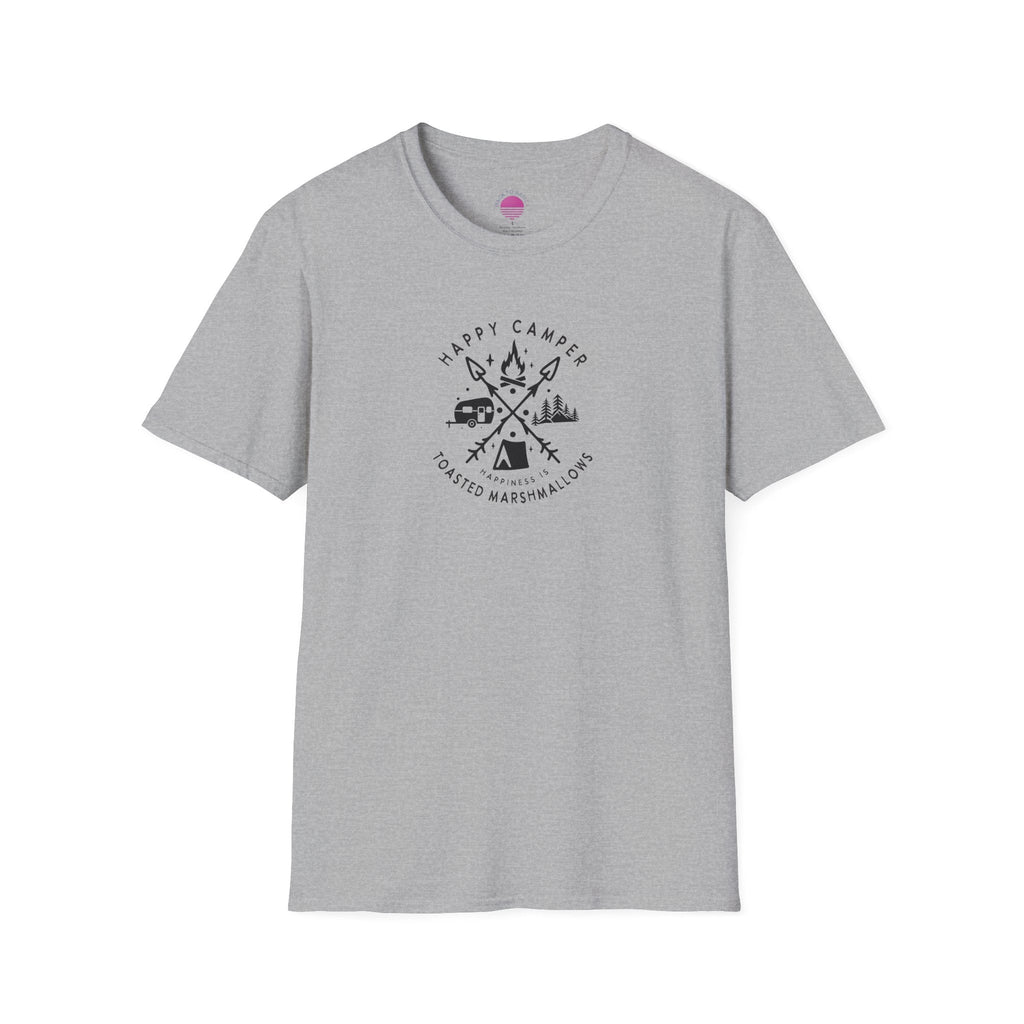 Happy Camper T-Shirt — Toasted Marshmallows Camping Graphic Tee Printify