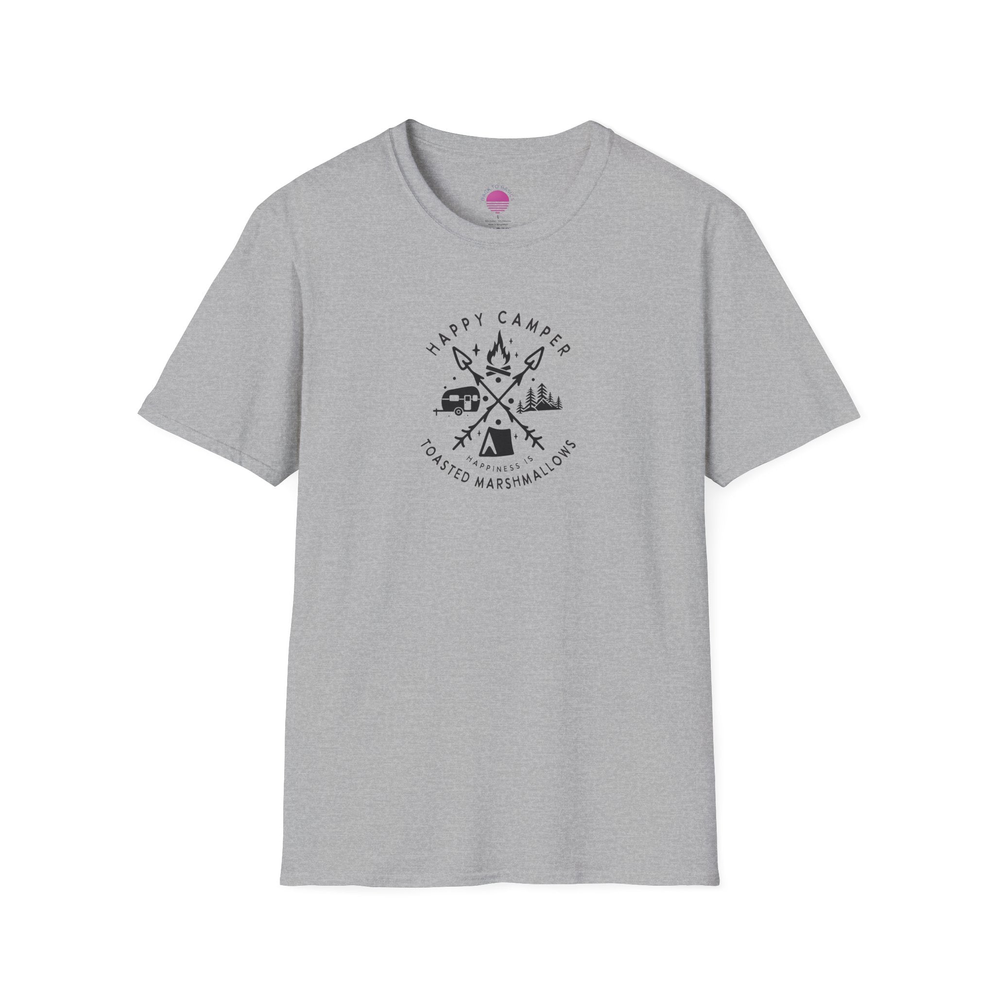 Happy Camper T-Shirt — Toasted Marshmallows Camping Graphic Tee Printify