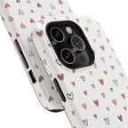 Heart Doodle Shockproof Phone Case — Cute Neutral Tiny Hearts Design Printify