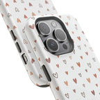Heart Doodle Shockproof Phone Case — Cute Neutral Tiny Hearts Design Printify