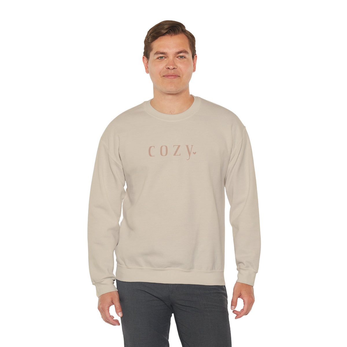 Cozy Crewneck Sweatshirt — Minimal 'COZY.' Soft White Pullover - Back To Basics