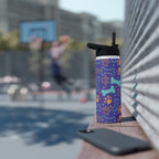 Dog Bone and Paw Print Stainless Steel Water Bottle — Cute Insulated Bottle for Pet Lovers Printify