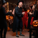 Halloween Doodle Crew Socks — Black Cushioned Socks