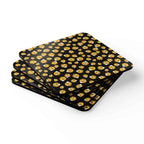 Funny Face Emoji Corkwood Coaster Set