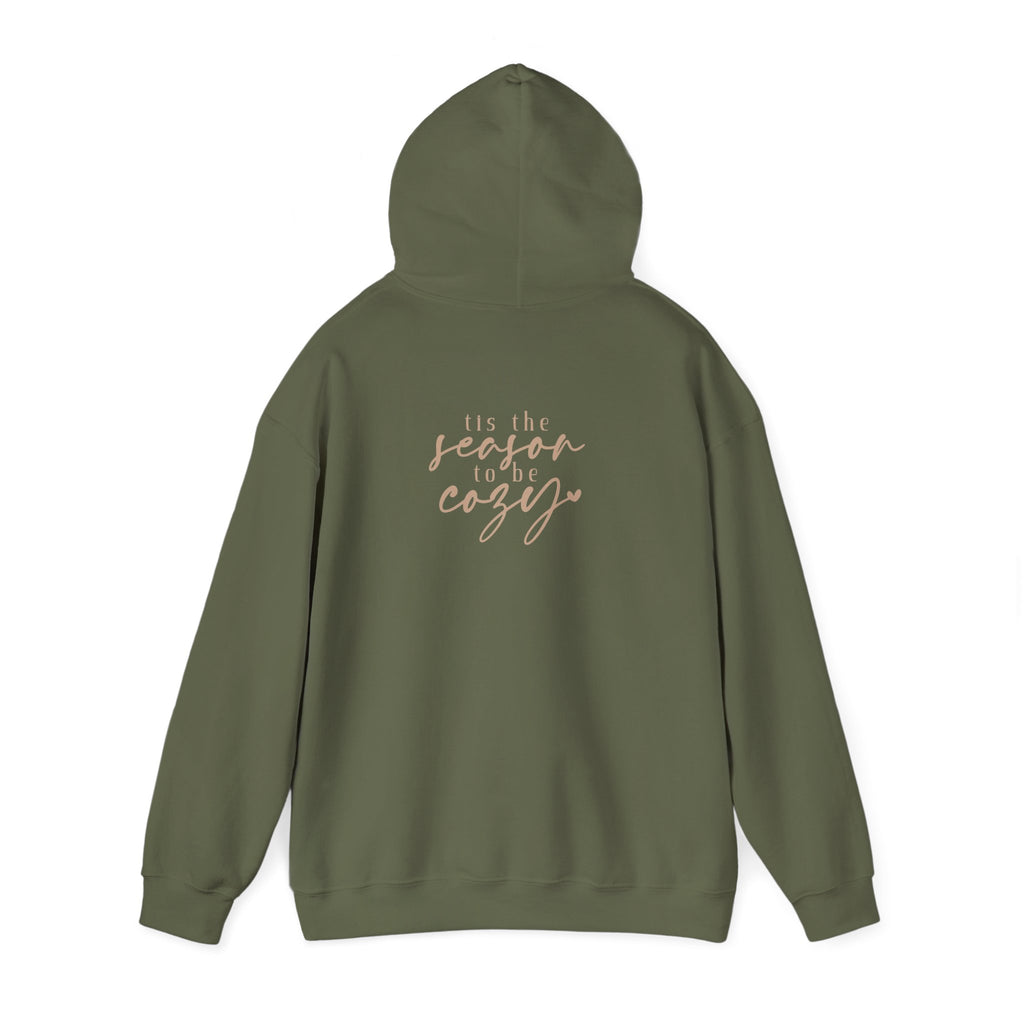 Let’s Get Cozy Hoodie with “Tis the Season to Be Cozy” on the back Soft Holiday Pullover