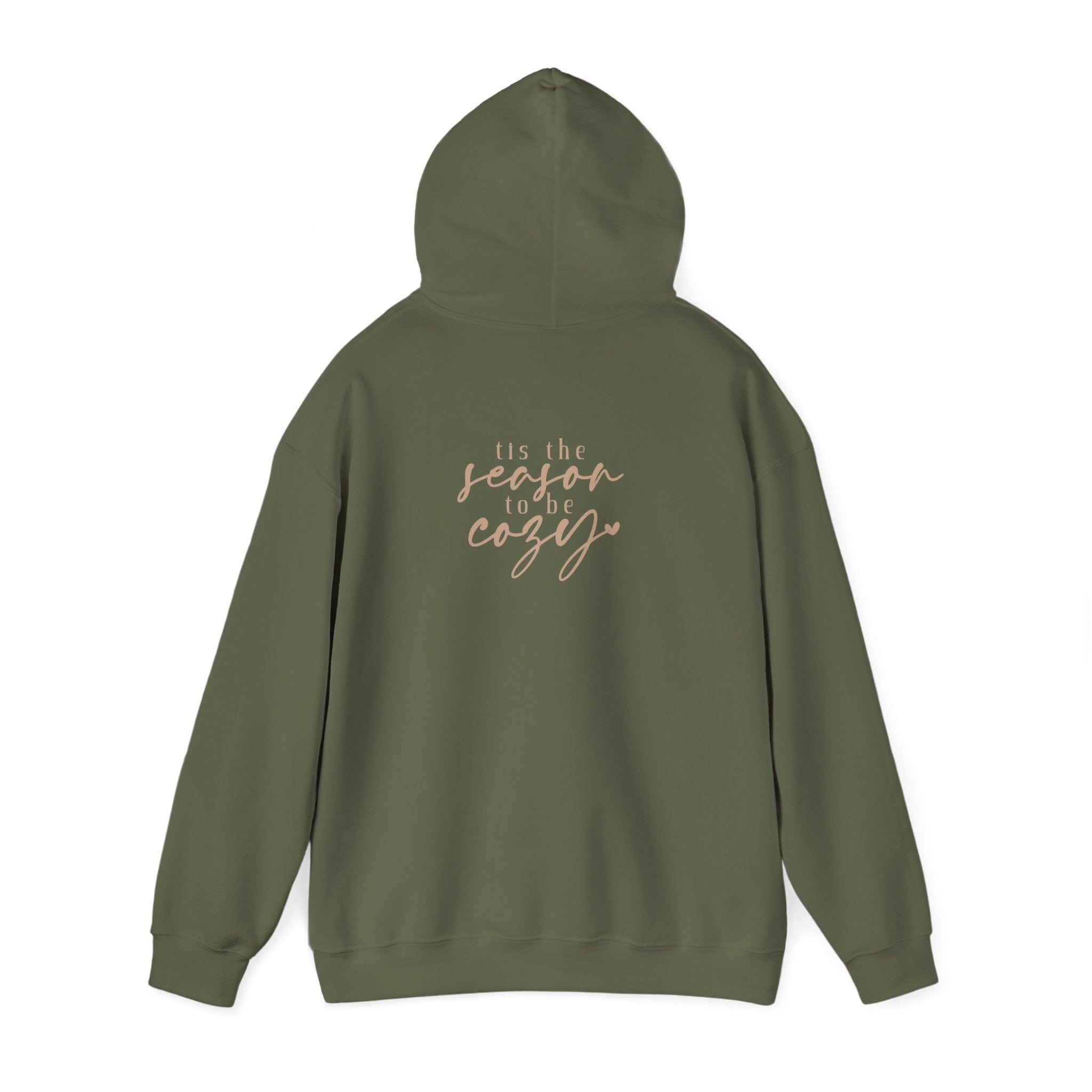 Let’s Get Cozy Hoodie with “Tis the Season to Be Cozy” on the back Soft Holiday Pullover
