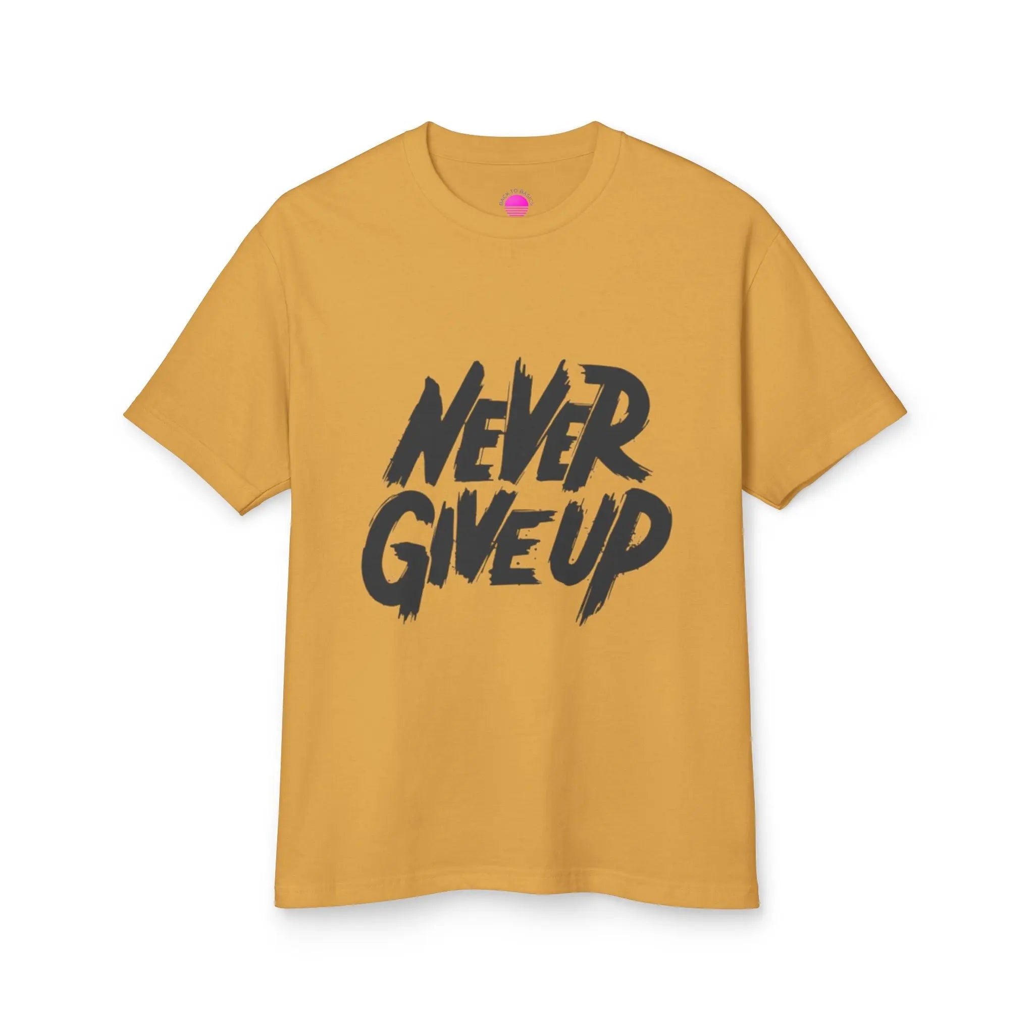 Motivational Unisex Heavyweight Tee - 'Never Give Up' Printify